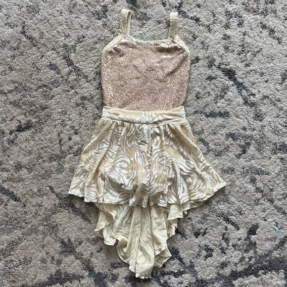Jazzamatazz Beige Sequin Dance Costume - Picture 1 of 5